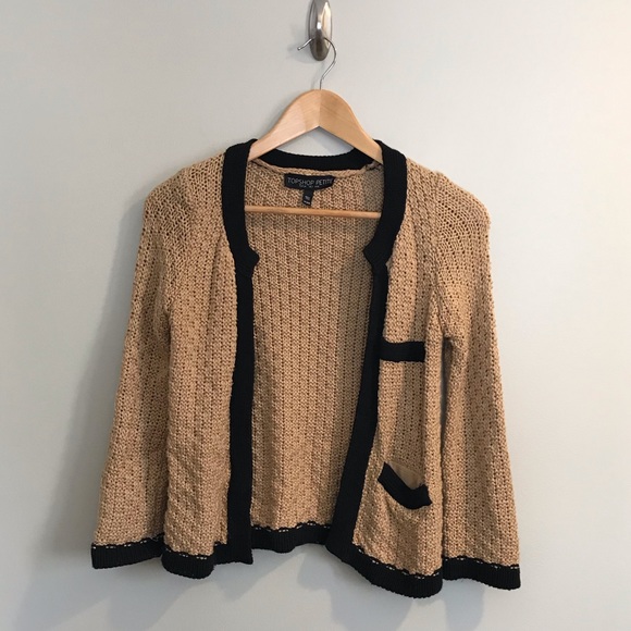 Topshop Petite Cardigan Camel Black 